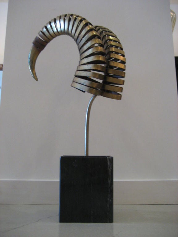 Signed Curtis Jere Ram Horn Sculpture 2