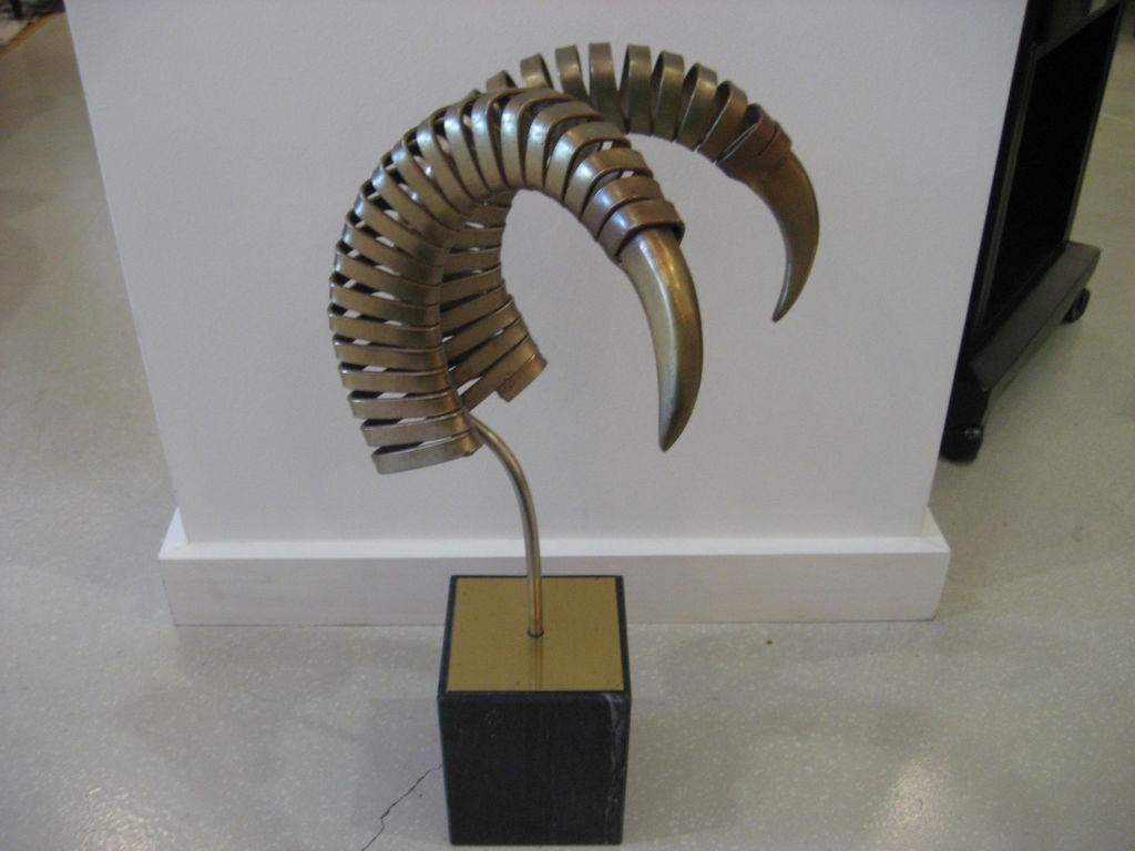 Signed Curtis Jere Ram Horn Sculpture 3