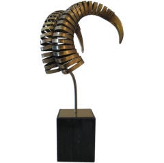 Signed Curtis Jere Ram Horn Sculpture