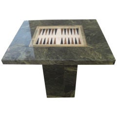 Vintage Faux Marble and Alabaster Backgammon Table