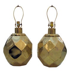 Pair of Vintage Brass Lamps by Chapman
