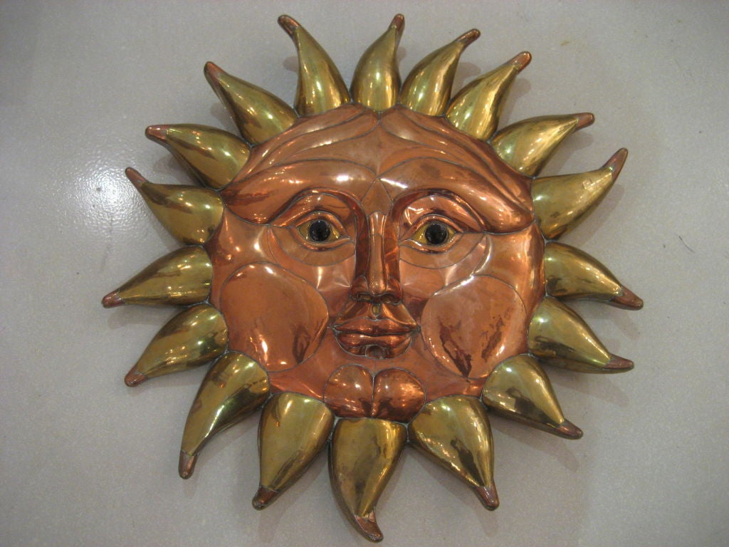 Late 20th Century Large Bustamante Sun Wall Sculpture
