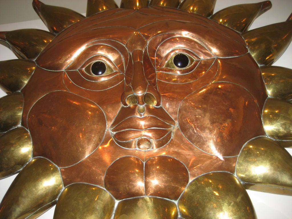 Copper Large Bustamante Sun Wall Sculpture