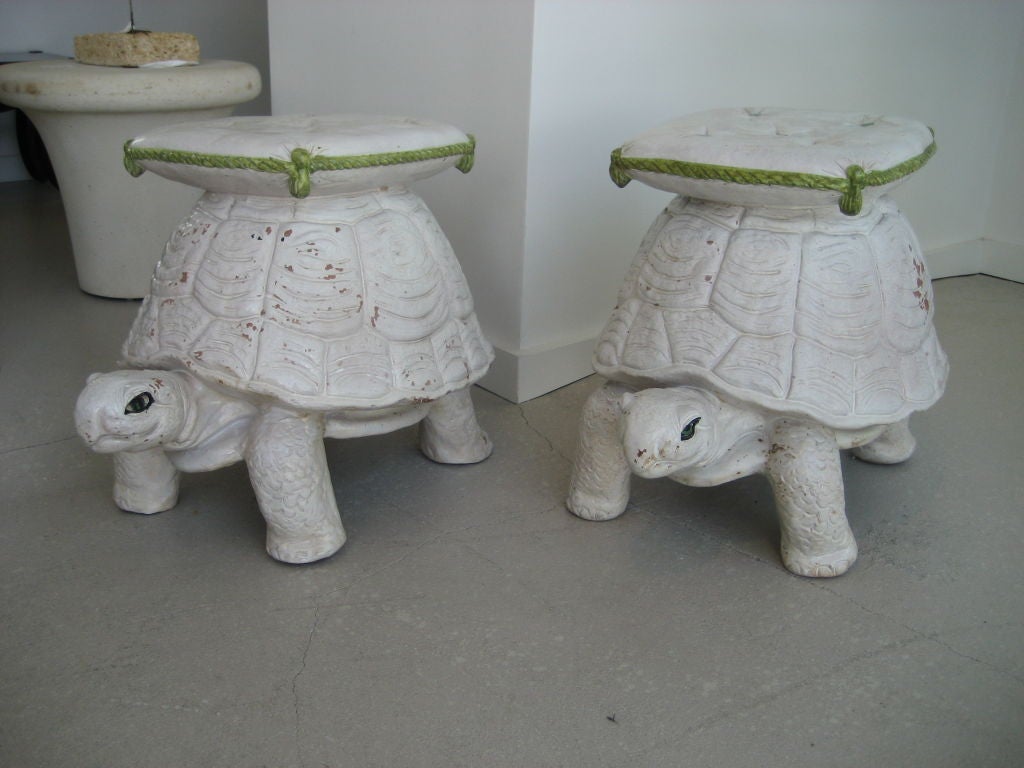 Pair of Italian Terracotta Turtle Garden Seats - Tables 7