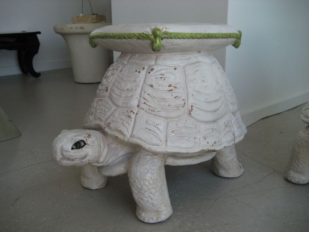 Pair of Italian Terracotta Turtle Garden Seats - Tables 2
