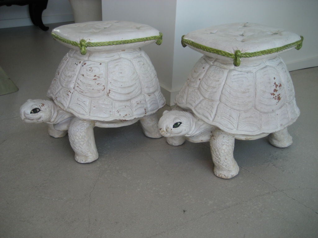 Pair of Italian Terracotta Turtle Garden Seats - Tables 3