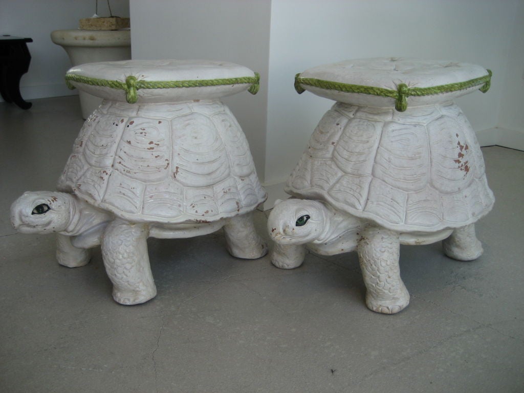 Pair of Italian Terracotta Turtle Garden Seats - Tables 4
