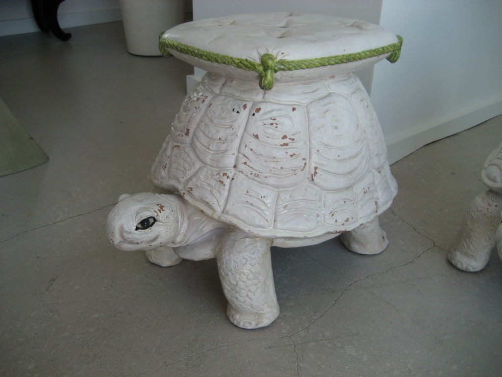 Pair of Italian Terracotta Turtle Garden Seats - Tables 5