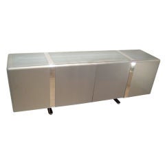 Geometric Chrome and Lacquer Cabinet - Sideboard
