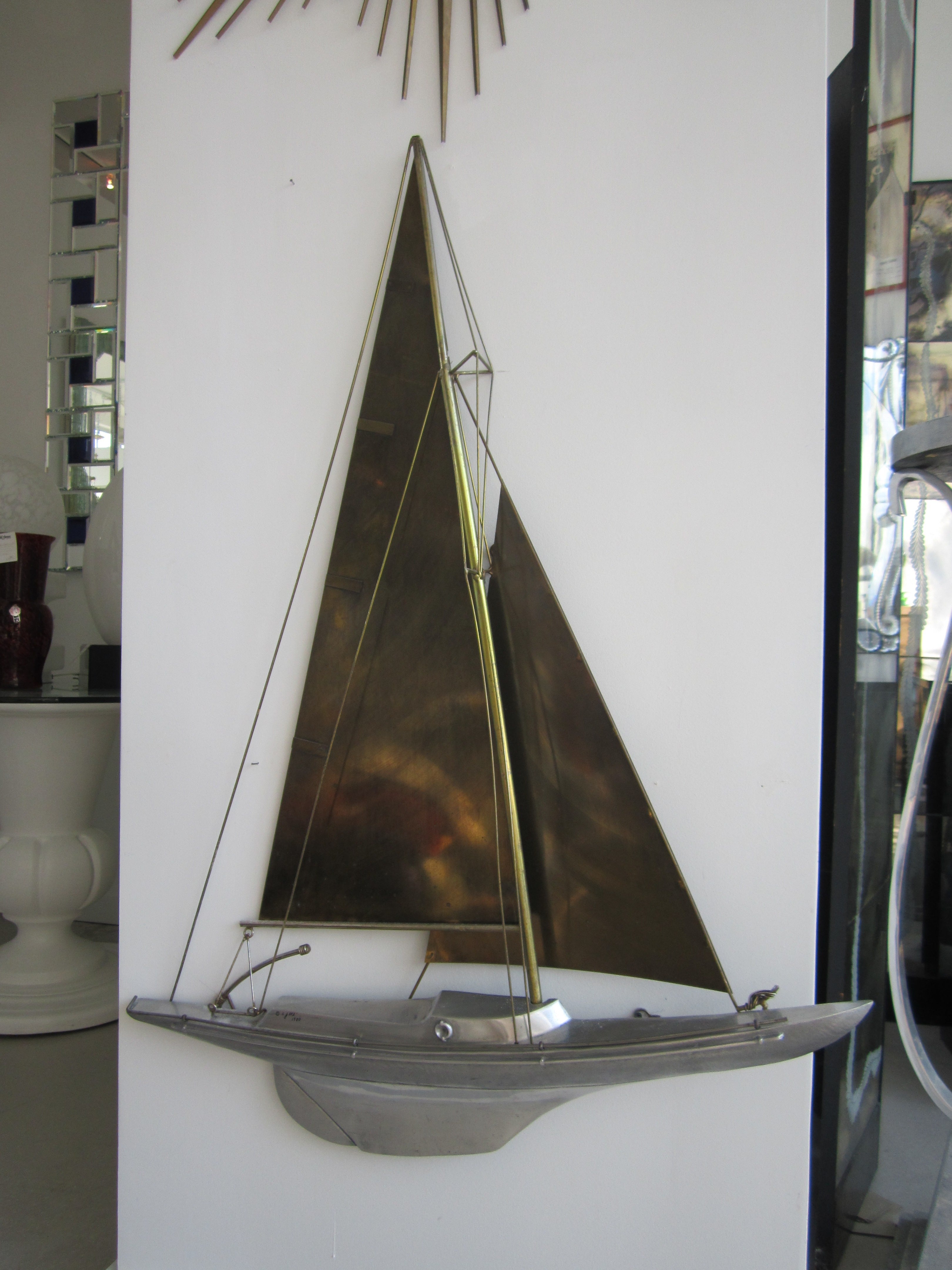 C. Jere Sailboat Wall Sculpture