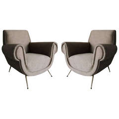 Pair of Italian Vintage 1960's Arm Chairs