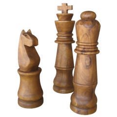Trio of Monumental Chess Pieces