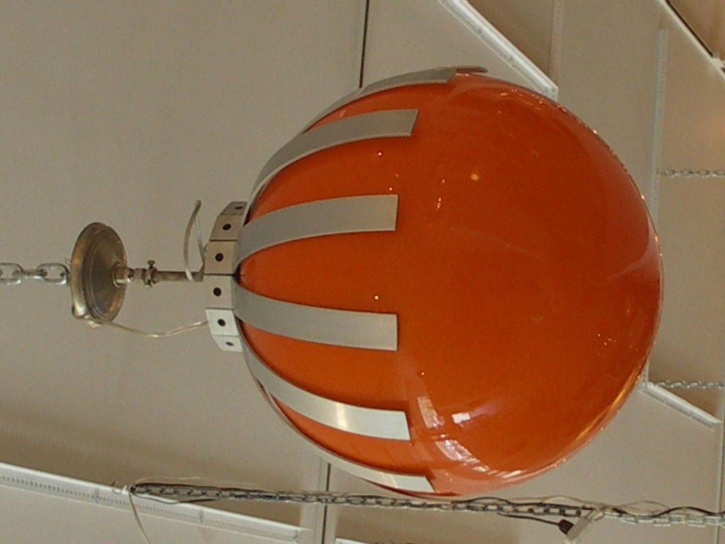Mid-20th Century Giant Orange Glass Light Fixture by Vistosi