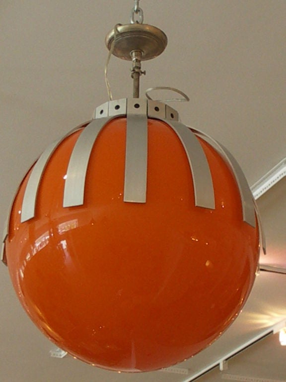 Giant Orange Glass Light Fixture by Vistosi 1