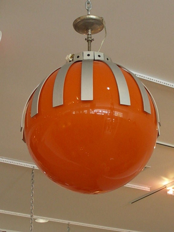 Giant Orange Glass Light Fixture by Vistosi 2