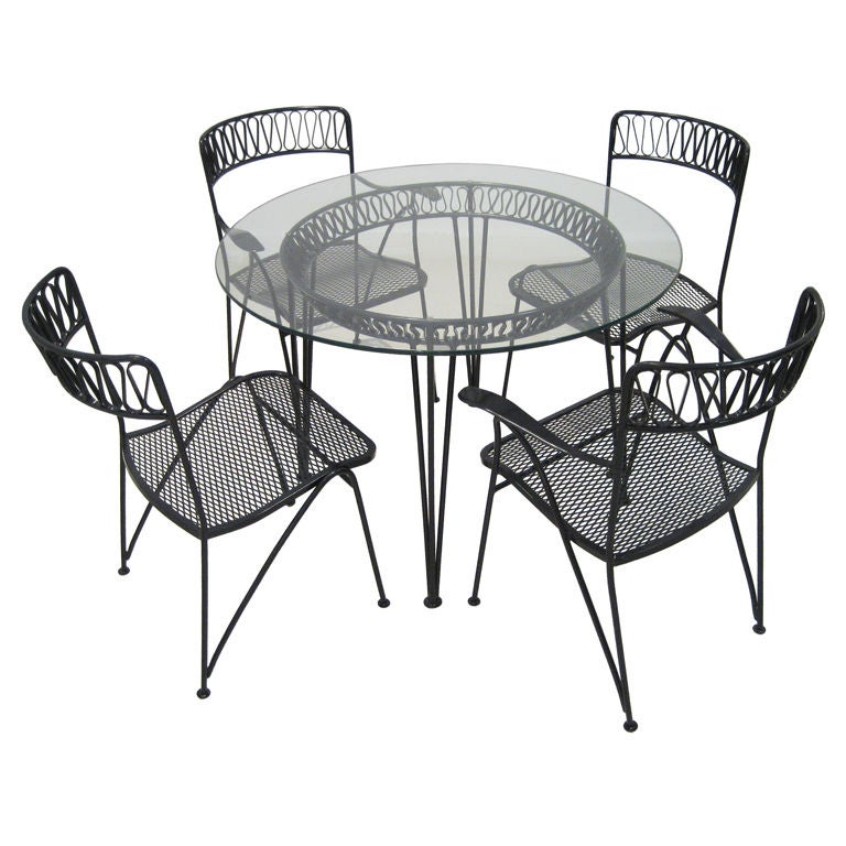 Wrought Iron Patio Set by Salterini