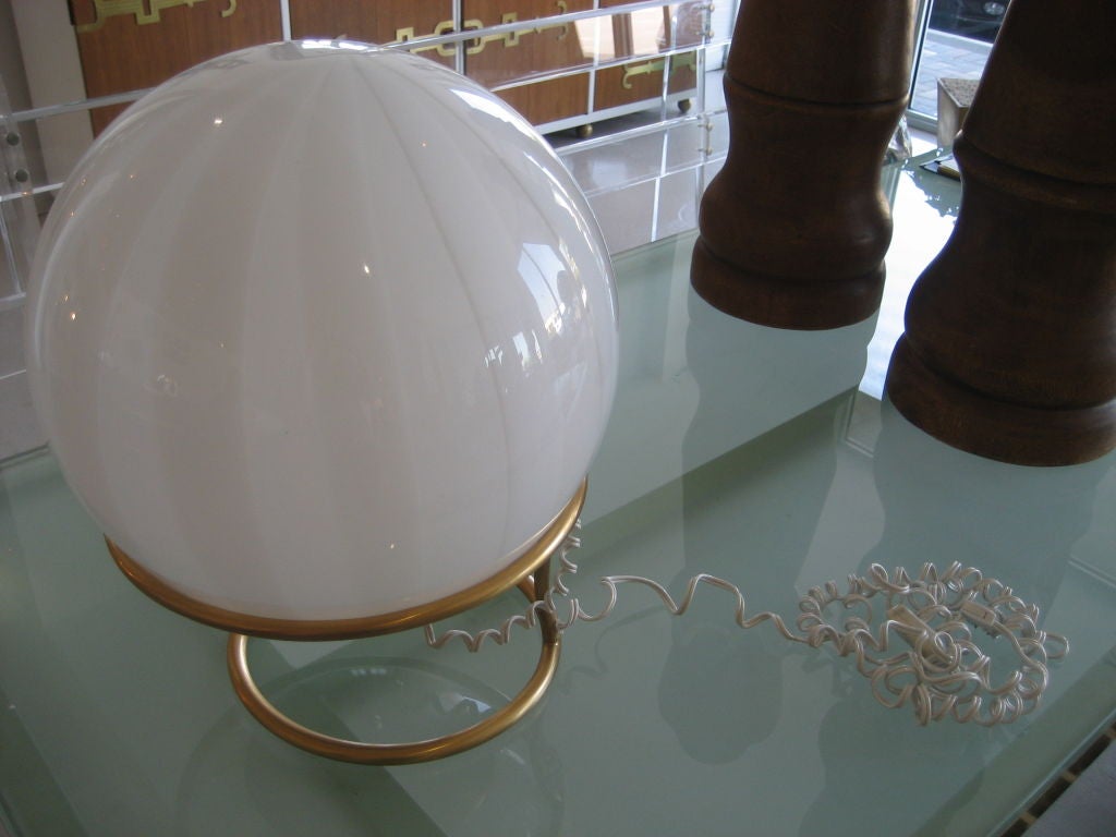 Mid Century Mod Glass Orb Table Lamp at 1stdibs