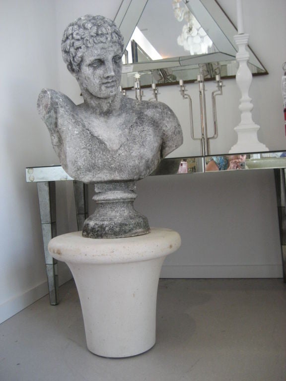 Unknown Large Vintage Concrete Classical Male Bust