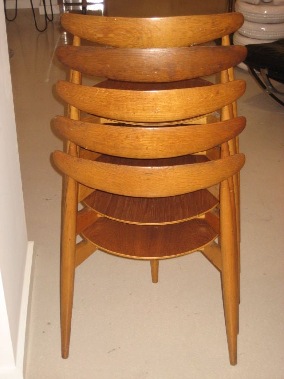 Set of Five Hans Wegner Vintage Dining Chairs 5