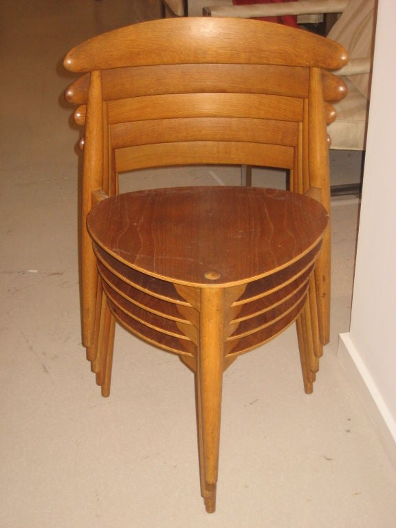 Set of Five Hans Wegner Vintage Dining Chairs 4