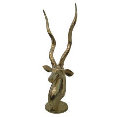 Polished Brass Antelope Sculpture
