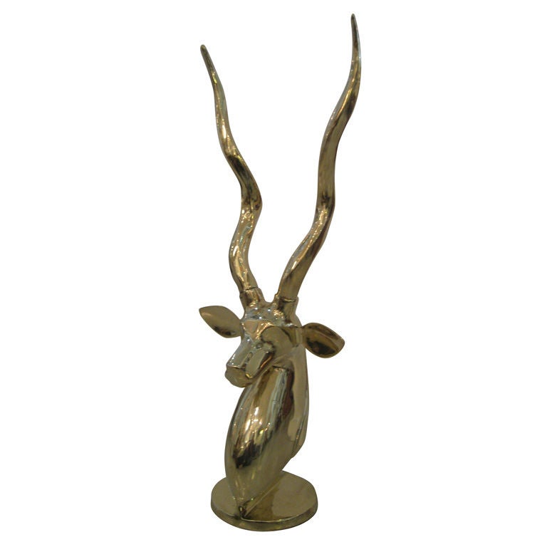 Polished Brass Antelope Sculpture