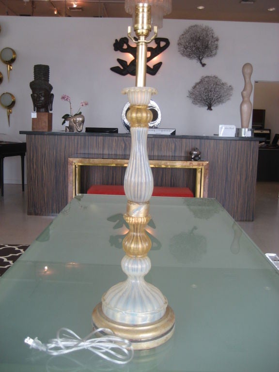 Single Vintage Barovier and Toso Murano Glass Lamp For Sale 2