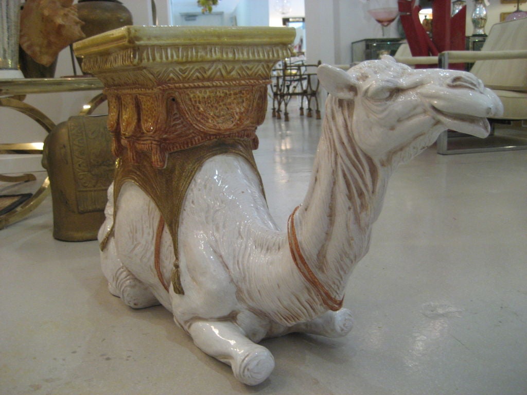 Italian Camel Glazed Terracotta Garden Seat 1