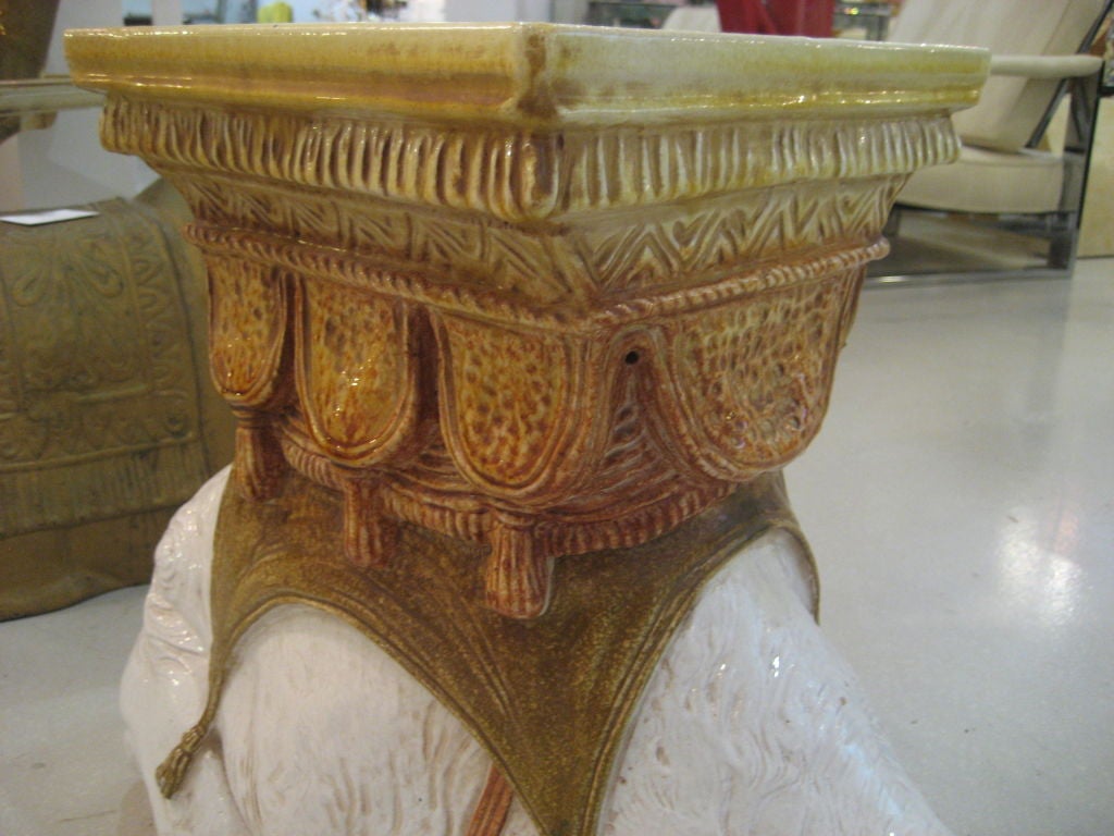 Italian Camel Glazed Terracotta Garden Seat 3