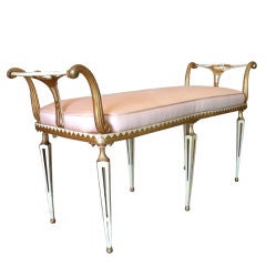 Italian Gilt Metal Bench in the Neoclassical Style- Palladio