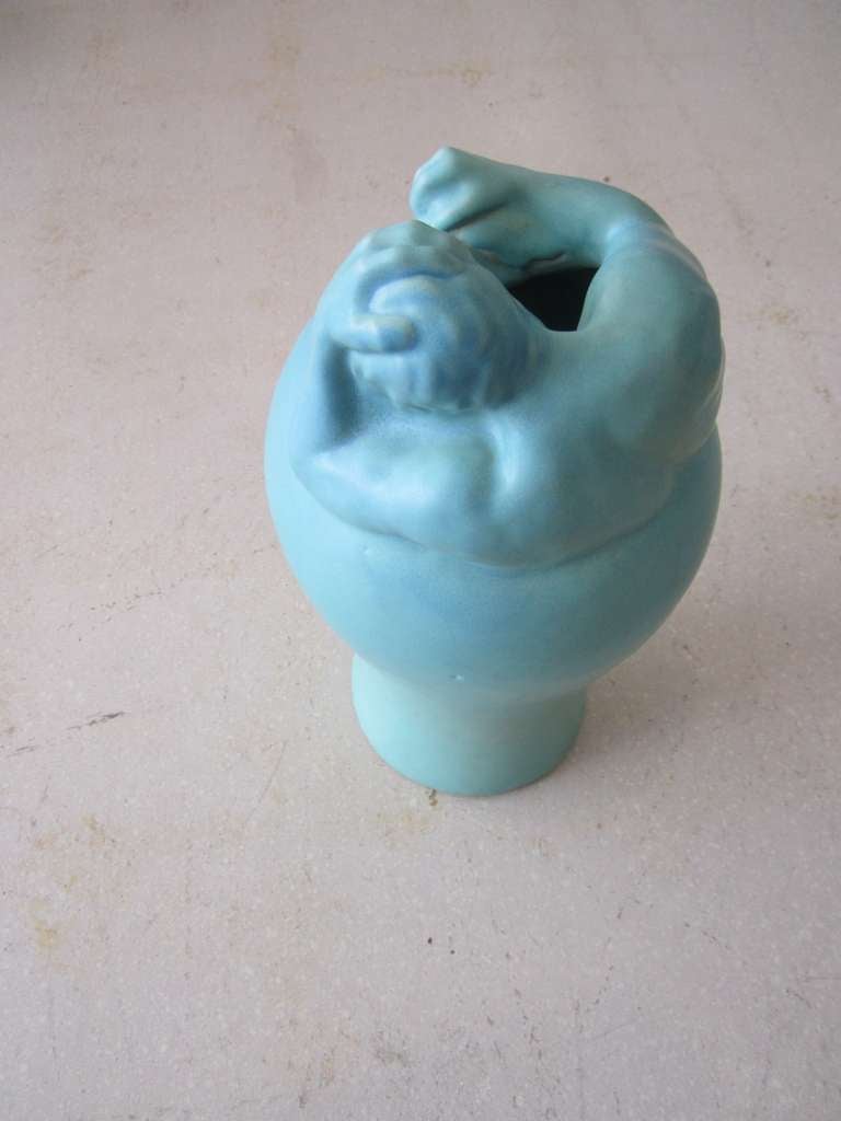 Rare Van Briggle Figural Vase In Excellent Condition In West Palm Beach, FL