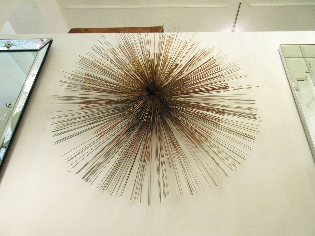 Mixed Metal Mid-Century Modern Wall Sculpture by C. Jere, Signed