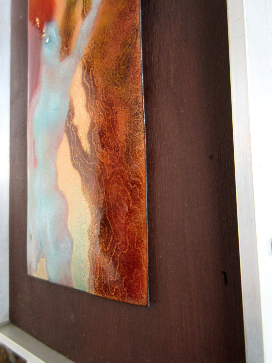Enamel on Copper Abstract Nude Signed Lynne Queste In Excellent Condition For Sale In West Palm Beach, FL