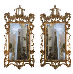 Pair of Carved and Gilt Wood Mirrors by Palladio