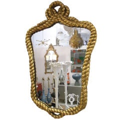 Italian Gilt Wood Rope Mirror