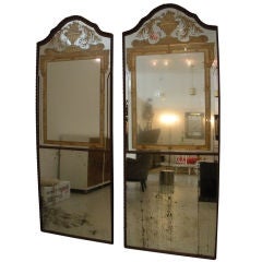 Pair of Eglomoise Mirrors - Manner of Jansen