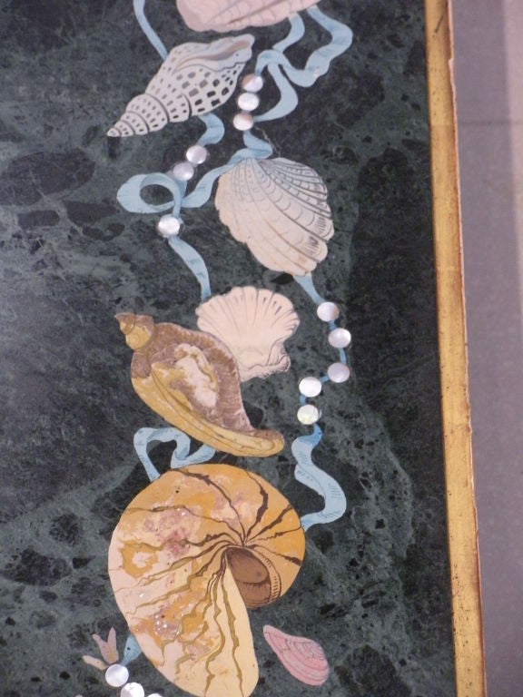 Emilio Martelli Scagliola Top Table with Seashell Motif 5