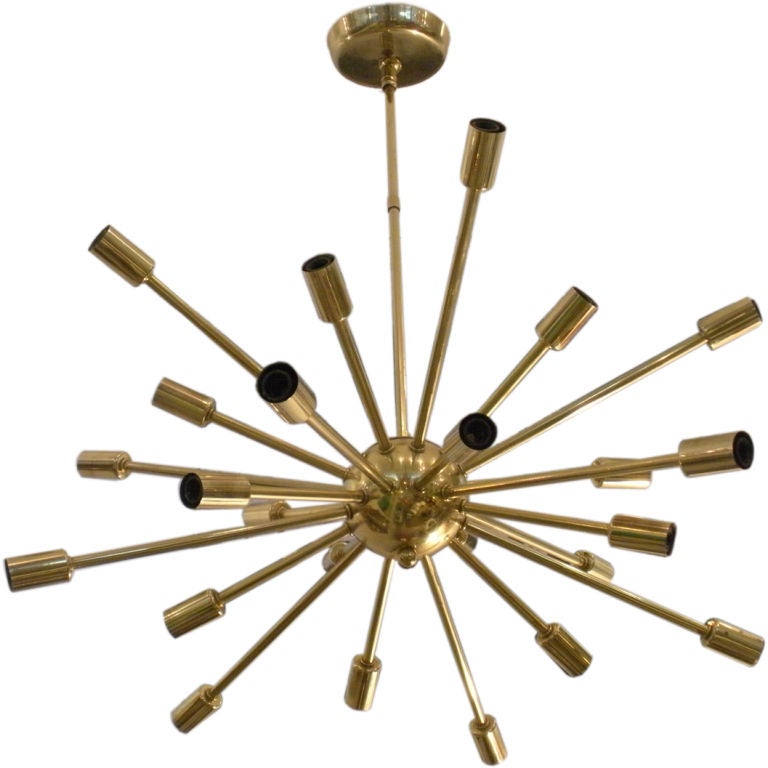 Vintage  Brass Sputnik Light Fixture
