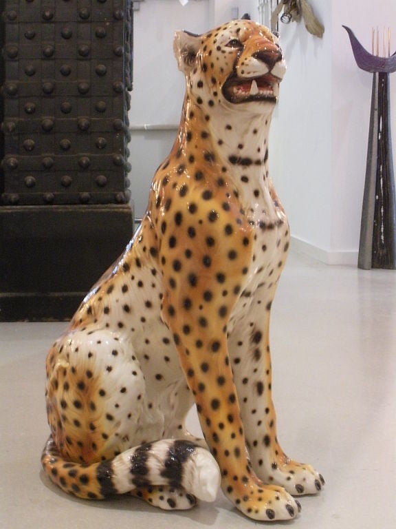 Vintage Italian Ceramic Cheetah 6
