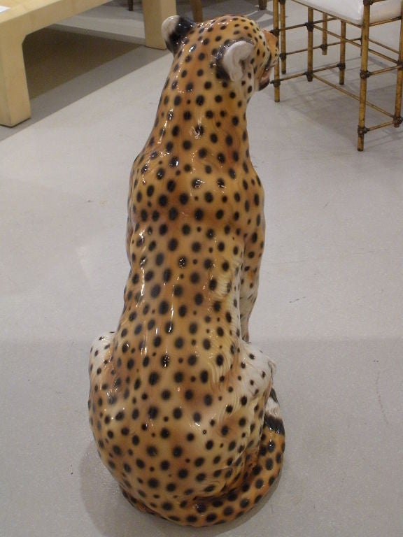 Vintage Italian Ceramic Cheetah 1
