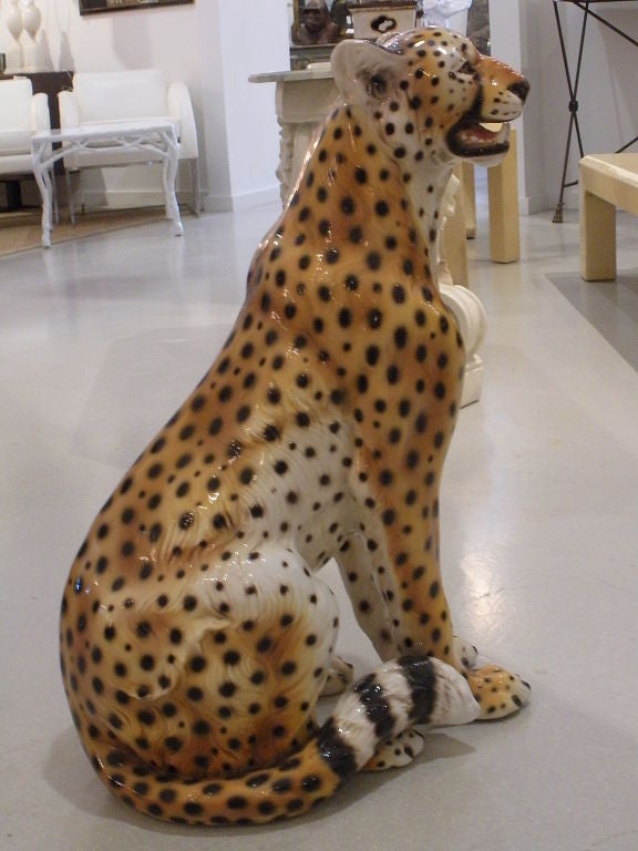 Vintage Italian Ceramic Cheetah 2