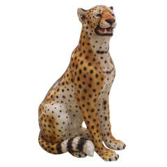 Vintage Italian Ceramic Cheetah