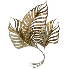 Large C. Jere Palm Leaf Wall Sculpture