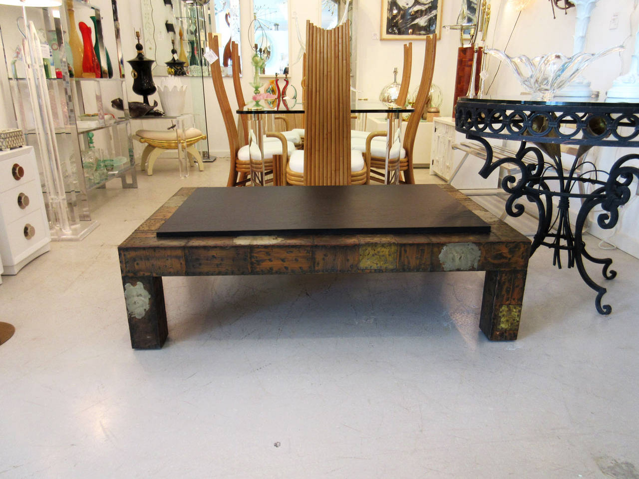 American Paul Evans Patchwork and Slate Coffee Table