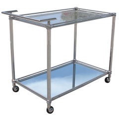 Vintage Italian Chrome and Glass Bar Cart