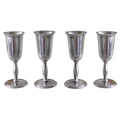 Set of Four Sterling Silver Cartier Cordials