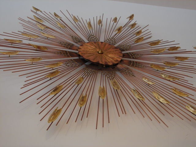 Jere Sunburst Mixed Metal Wall Sculpture 1