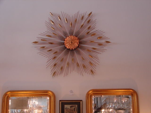 Jere Sunburst Mixed Metal Wall Sculpture 2