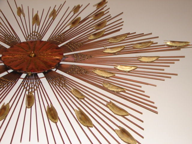 Jere Sunburst Mixed Metal Wall Sculpture 3