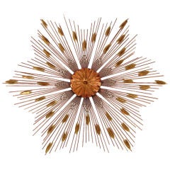 Jere Sunburst Mixed Metal Wall Sculpture